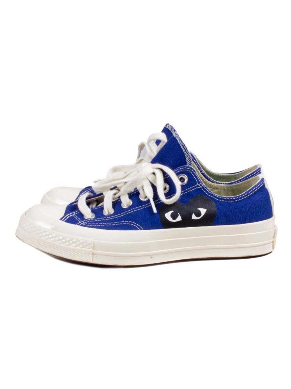 COMME des GARCONS PLAY CONVERSE Blue Low Top Sneakers Sz US 7 Canvas Heart